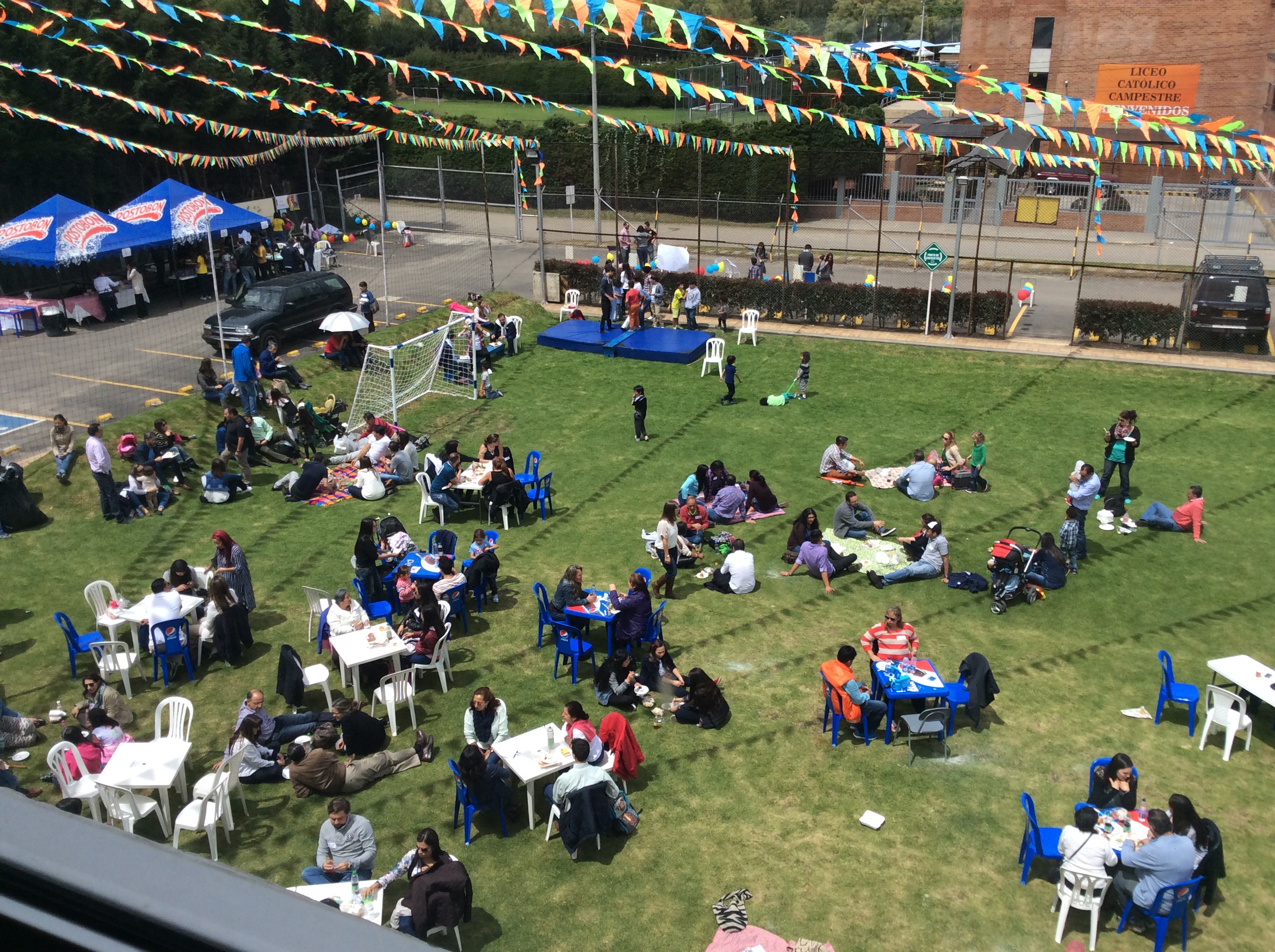 Family picnic in front of ECA