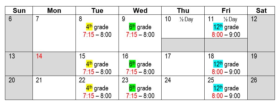 Prayer Meetings Schedule