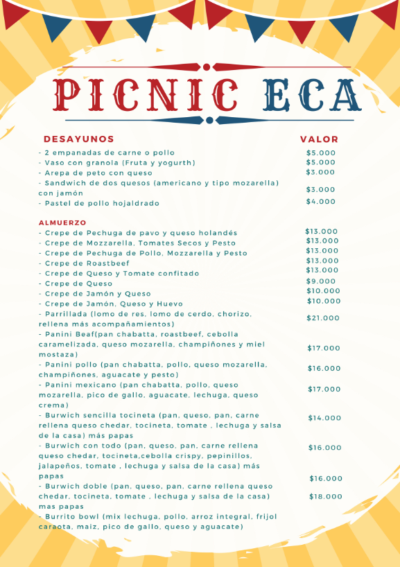 Picnic menu 1