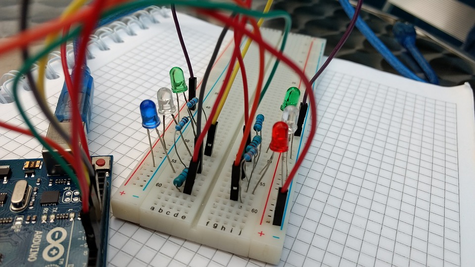 Circuit Electricity Led Cables Arduino Breadboard